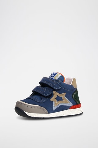 Sneakers in pelle - Blu, grigio e verde