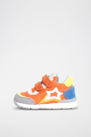 Sneakers in pelle New Ferdi - Bianco, blu, giallo e arancione