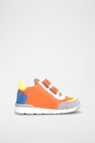 Sneakers in pelle New Ferdi - Bianco, blu, giallo e arancione