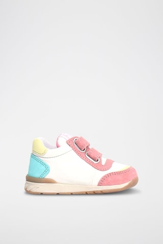 Sneakers in pelle New Ferdi - Bianco, blu, giallo e rosa