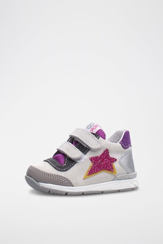 Sneakers in pelle - Viola e grigio