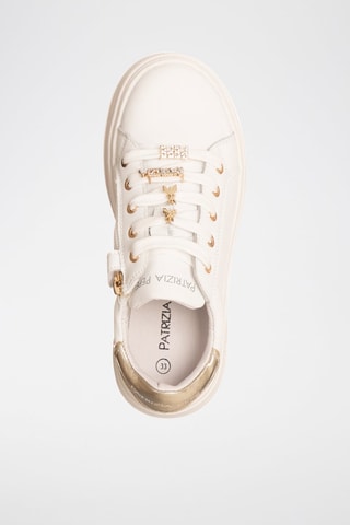 Sneakers platform in pelle - Bianco e dorato