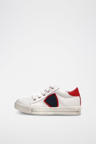 Sneakers in pelle - Bianco e rosso