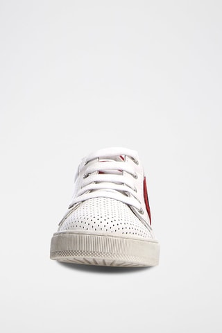 Sneakers in pelle - Bianco e rosso