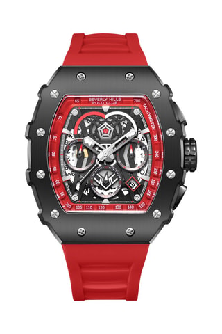 Reloj de cuarzo de aleación - Taquímetro - Rojo y negro
