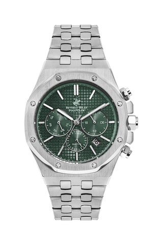 Reloj de cuarzo de acero - GMT - Plateado y verde
