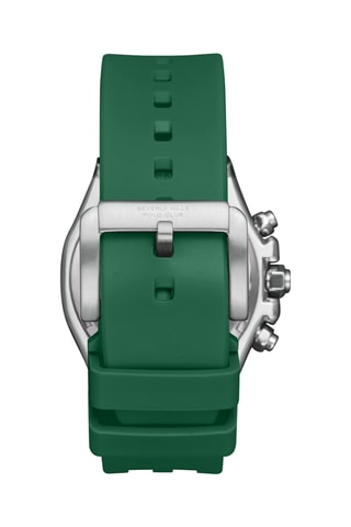 Reloj de cuarzo de silicona - GMT - Verde y plateado