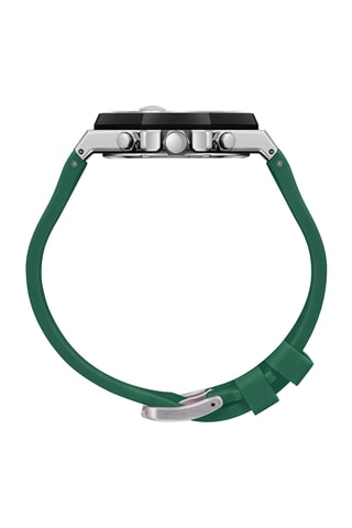 Reloj de cuarzo de silicona - GMT - Verde y plateado