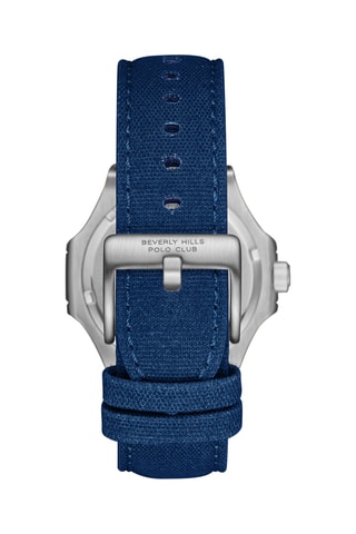 Reloj de cuarzo de piel - Azul y plateado