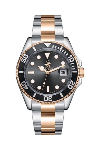 Reloj de cuarzo de acero - Plateado y rosa dorado