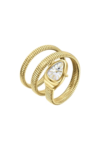 Reloj de cuarzo de acero - Dorado y blanco