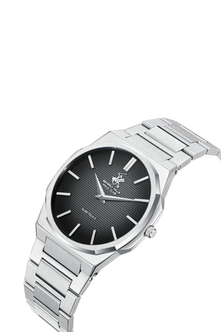 Reloj de cuarzo de acero - Plateado y negro