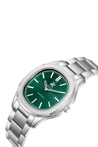 Reloj de cuarzo de acero - Plateado y verde
