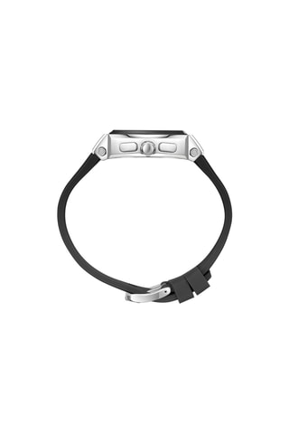 Reloj de cuarzo de silicona - GMT - Negro y plateado