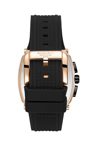 Reloj de cuarzo de silicona - GMT - Negro y rosa dorado