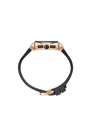 Reloj de cuarzo de silicona - GMT - Negro y rosa dorado