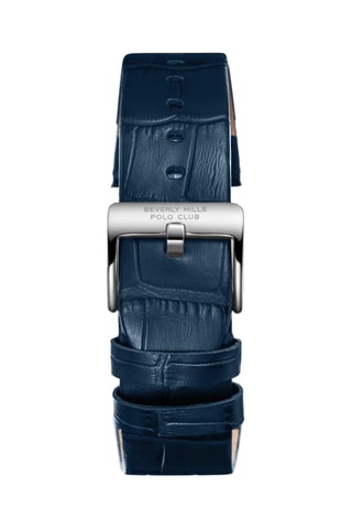 Reloj de cuarzo de piel - Azul y plateado