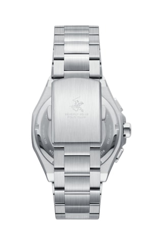 Reloj de cuarzo de acero - GMT - Plateado y gris oscuro