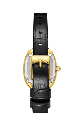 Reloj de cuarzo de piel - Negro y dorado