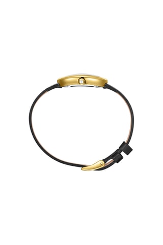 Reloj de cuarzo de piel - Negro y dorado