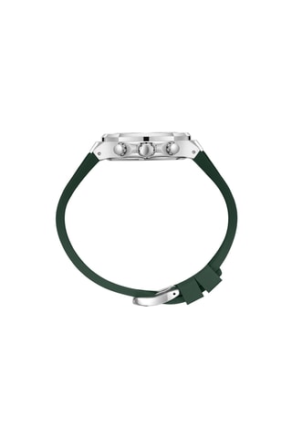 Reloj de cuarzo de silicona - GMT - Verde y plateado