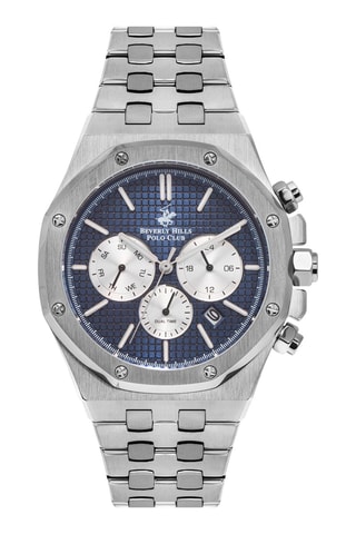 Reloj de cuarzo de acero y cerámica - Plateado