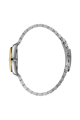 Reloj de cuarzo de acero, cerámica y nácar - Plateado y rosa