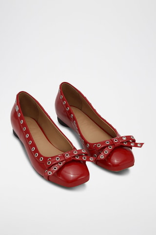 Gelakte Ballerina’s - Rood - Ganni