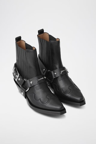 Leren Chelsea Boots - Zwart - Ganni