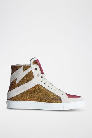 Hoge Leren Sneakers - Goudkleurig