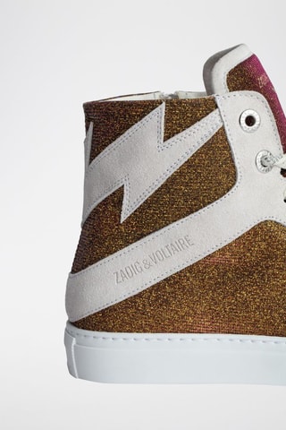 Hoge Leren Sneakers - Goudkleurig