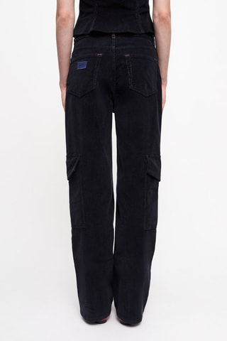 Velours en Biologisch Katoenen Cargobroek - Donkerblauw - Ganni