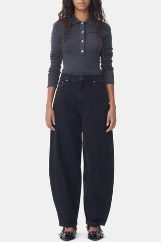 Biologisch Katoenen Boyfriend Jeans - Zwart - Ganni