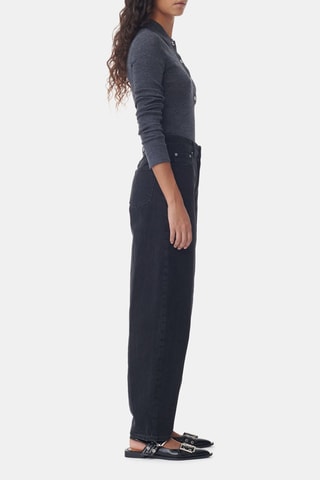 Biologisch Katoenen Boyfriend Jeans - Zwart - Ganni