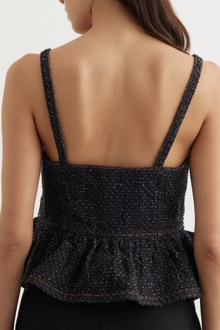 Biologisch Katoenen Crop Top - Zwart - Ganni