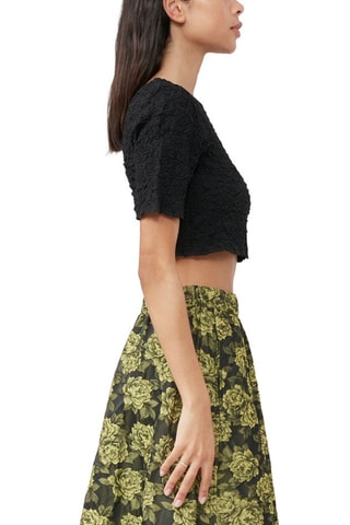 Biologisch Katoenen Crop Top - Zwart - Ganni
