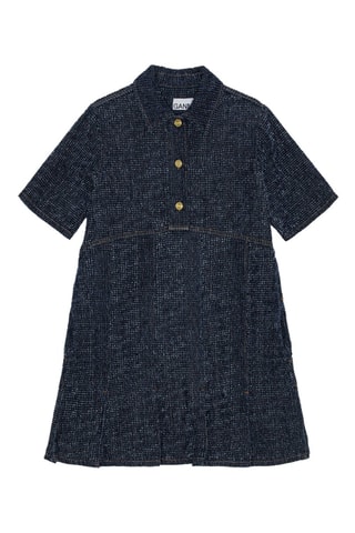 Biologisch Katoenen en Denim Trapeziumjurk - Marineblauw - Ganni