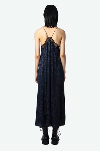 Zijden Midi-jurk - Marineblauw