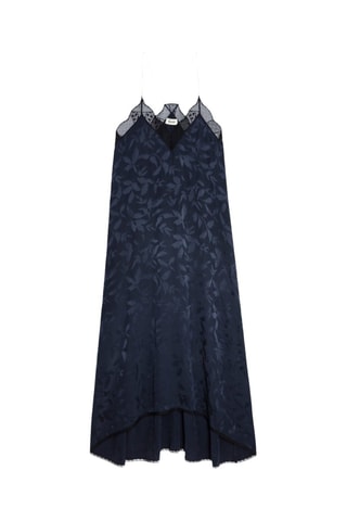 Zijden Midi-jurk - Marineblauw