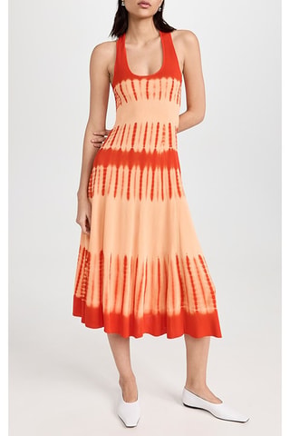 Mouwloze midi-jurk - Oranje