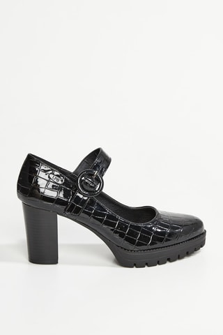Escarpins plateformes Monica - Noir croco
