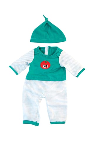 Completo per bambola - 
Da 3 anni - Verde e bianco