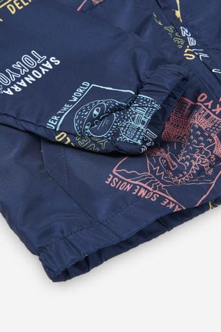Giacca a vento con cappuccio - Navy - Blu, giallo e rosa