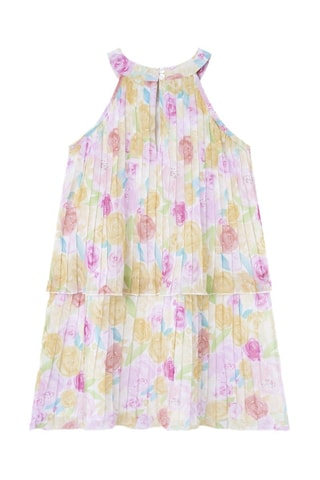 Abito in lino - Bianco - Bianco, verde e rosa