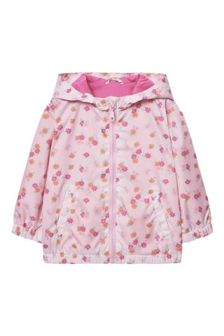 Giubbotto con cappuccio - Rosa chiaro - Verde, arancione e rosa