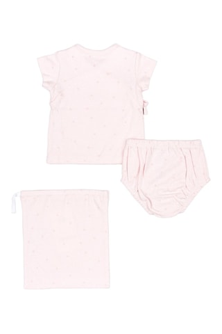 T-shirt e bloomer - Rosa - Bianco, giallo e rosa