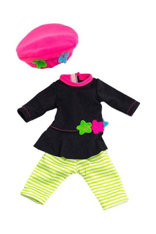 Set 3 pezzi per bambola - Nero e verde chiaro - Da 3 anni