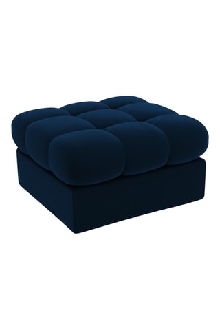 Pouf Yohan - Bleu foncé - En tissu velours