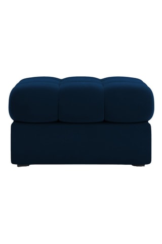 Pouf Yohan - Bleu foncé - En tissu velours