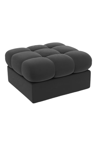 Pouf Yohan - Gris - En tissu velours